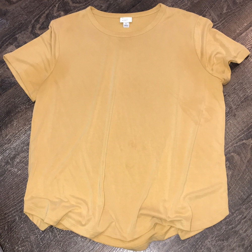 very soft short sleeve yellow shirt